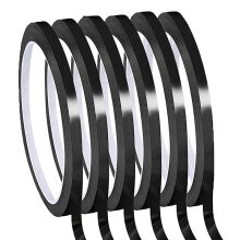 Whiteboard Krijtstreeptape 6 Rollen 1/8 Inch Dun Wit Bord Droog Uitwisbare Rastertape (Zwart)