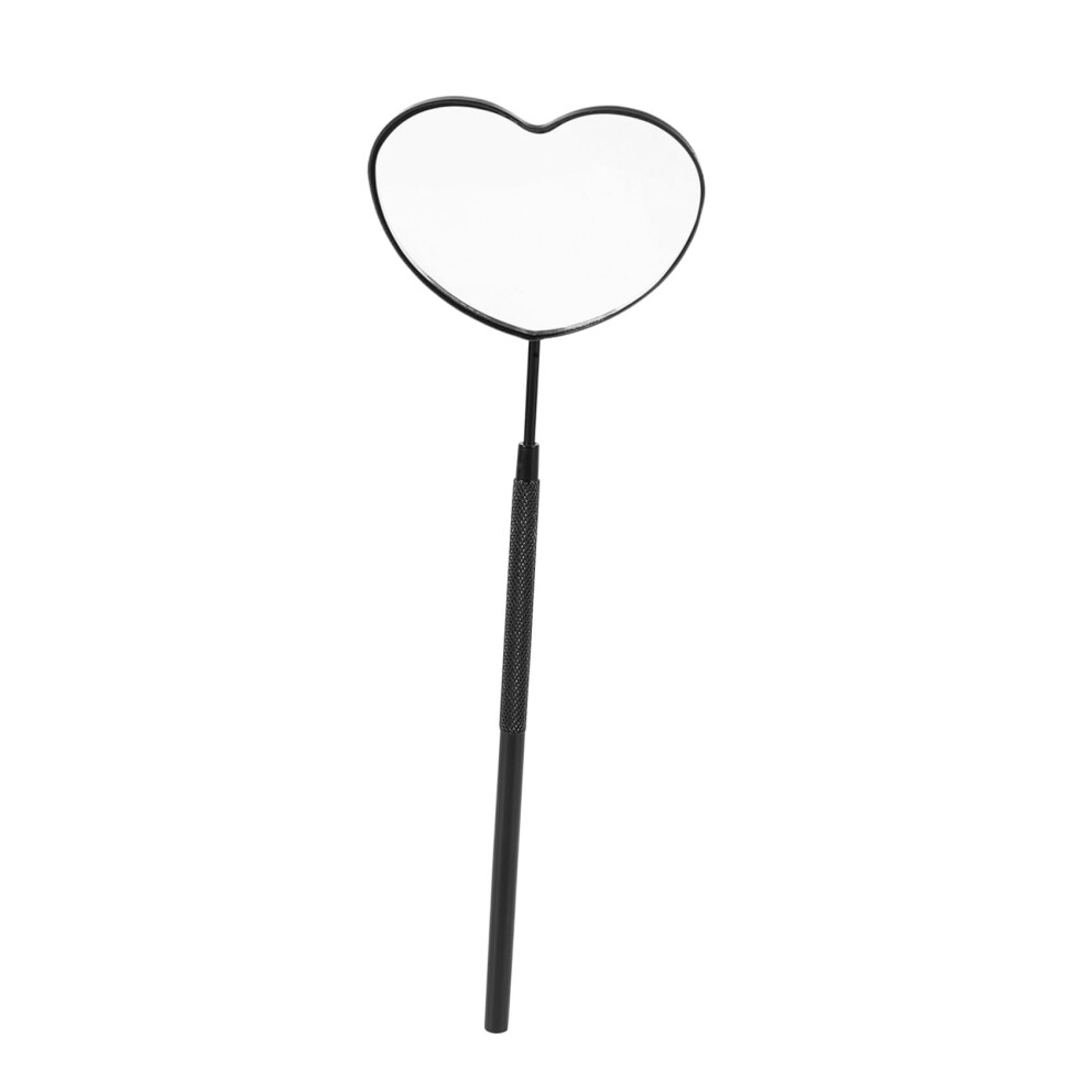 Heart Shaped Handheld Eyelash Inspection Mirror Stainless Steel Viewing Surface Lash Extension Tool For Makeup Lash Tech