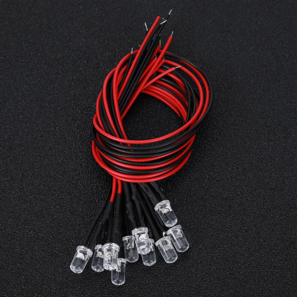 Prewired 12V Led Light Beads 5Mm Multicolour Round Head 50Pcs Diy Flash 7891362145651