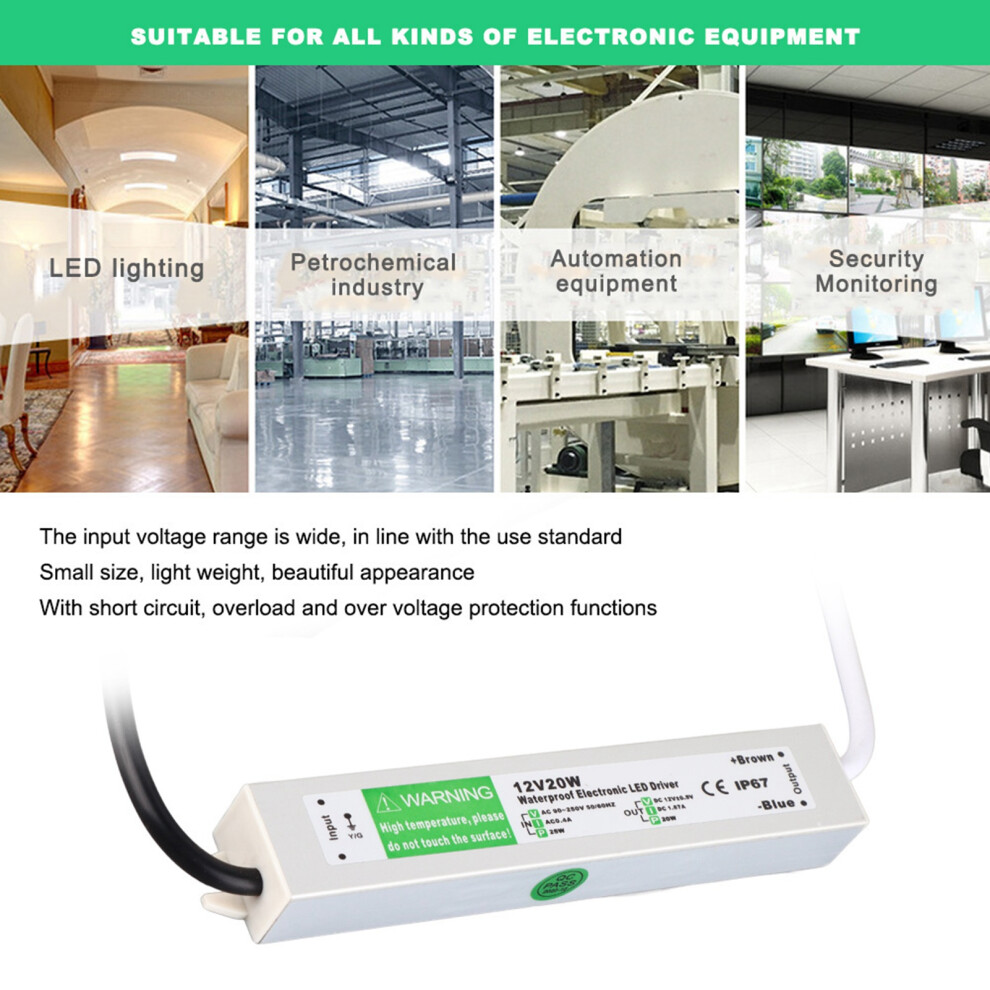 12V 20W Outdoor Waterproof Led Driver For Lighting & Equipment 4981379782451