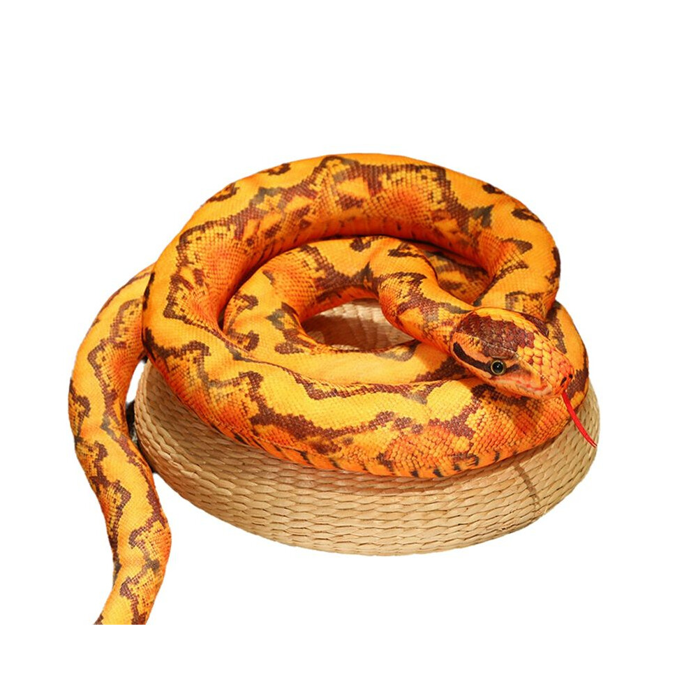Simulation Python Plüschtier Riesenpython  Plüschtier Plüschpuppe Halloween Dekoration Geschenk Orange Ring Python