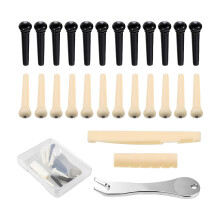 Guitar Bridge Components Pin Saddles Puller Set for-Set 2