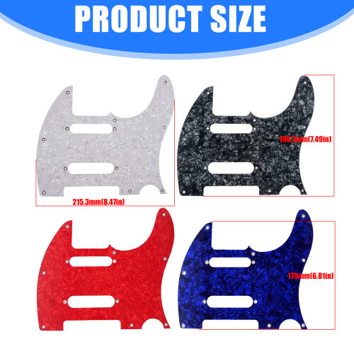 Pickguard pour guitare basse à 8 trous, plaque à gratter à-Rouge 2