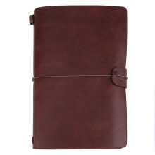 Carnet polyvalent pour chroniques quotidiennes, journal intime de voyage en cuir PU fait main avec fermeture élastique et porte-cartes (marron
