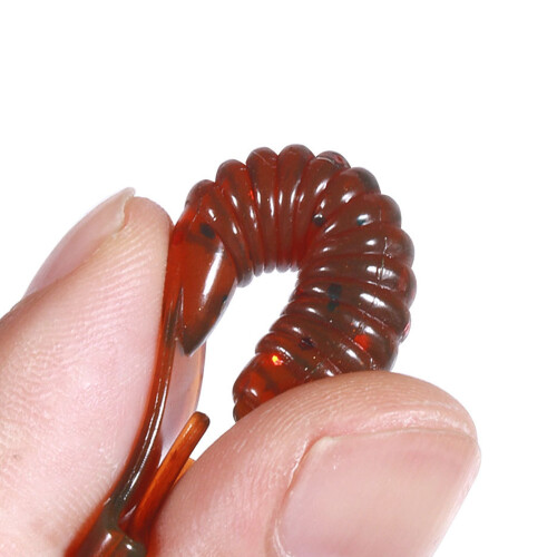Pack of 10 Curl Tail Worms Grub Lures Soft Baits-Color 8 2