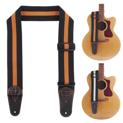 Adjustable Guitar Strap Thicken Shoulder Belt-Black and white 2