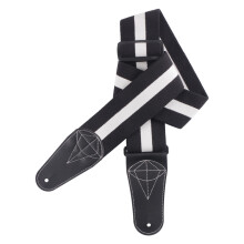 Bandoulière de guitare avec extrémités en cuir,-Noir et blanc