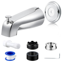 Universal Tub Spout with Diverter Chrome Finish for 1/2' and 3/4' Pipe Bathroom Faucet Replacement