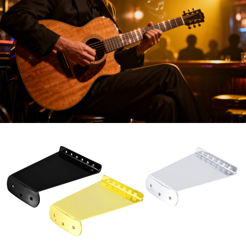 6-String Guitar Tailpiece Metal Fixed Bridge Electric-Silver 1
