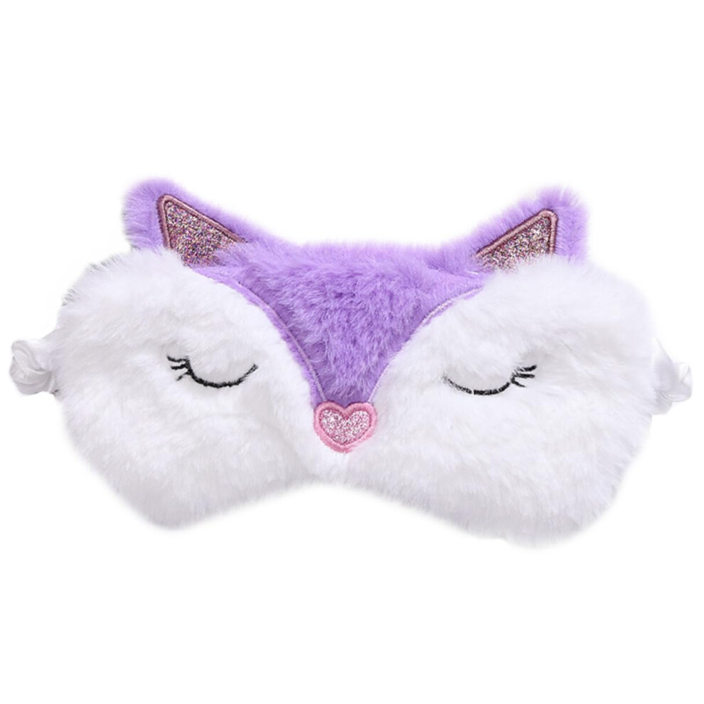 Light Plush Fox Pattern Eye Patch Weight Blindfold For Sleeping Soft Eye Shade Blocking Travel Sleep Mask Home Use