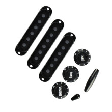 Couvercle de micro à bobine unique 2T1V, boutons de-Noir
