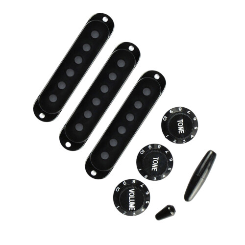 Couvercle de micro à bobine unique 2T1V, boutons de-Noir