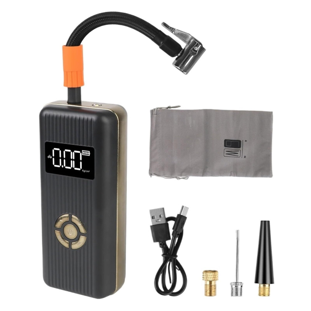 Portable Tire Inflator Cordless Air Compressor With Automatic Stop For Car Motorcycle Bicycle Balls Black 9199774781916