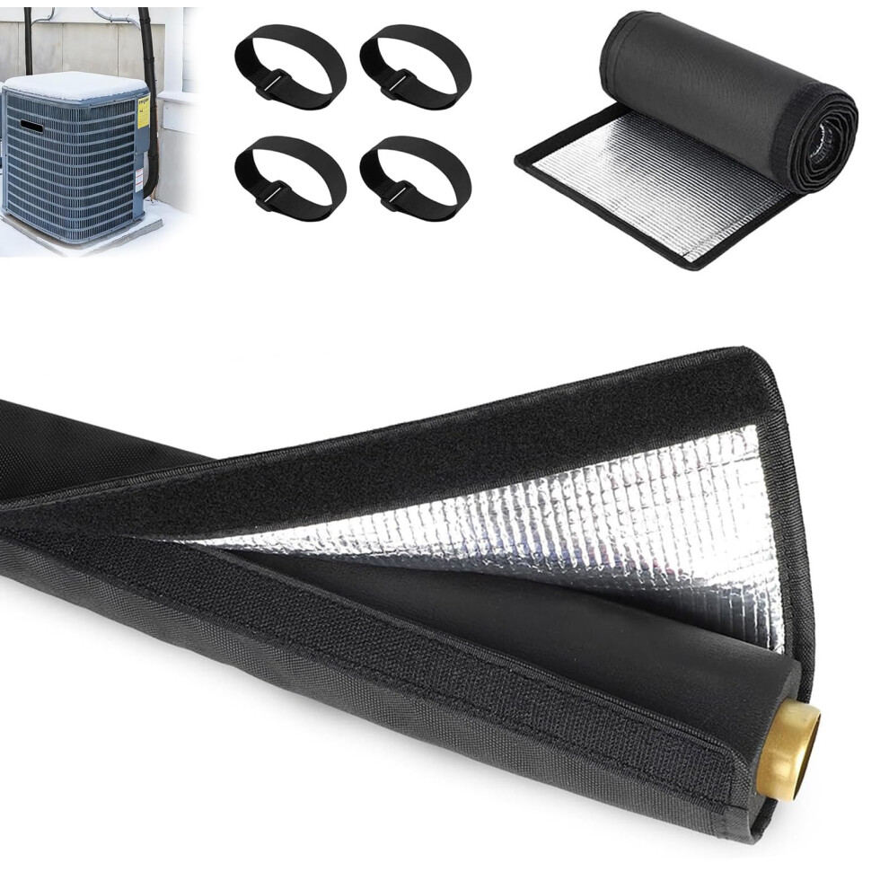 Hvac Pipe Insulation Sleeve With Triplelayer Uv And Weather Protection, Waterproof Ac Line Set Cover For Mini Split Systems, 72X10.2 Inches 9187378998304