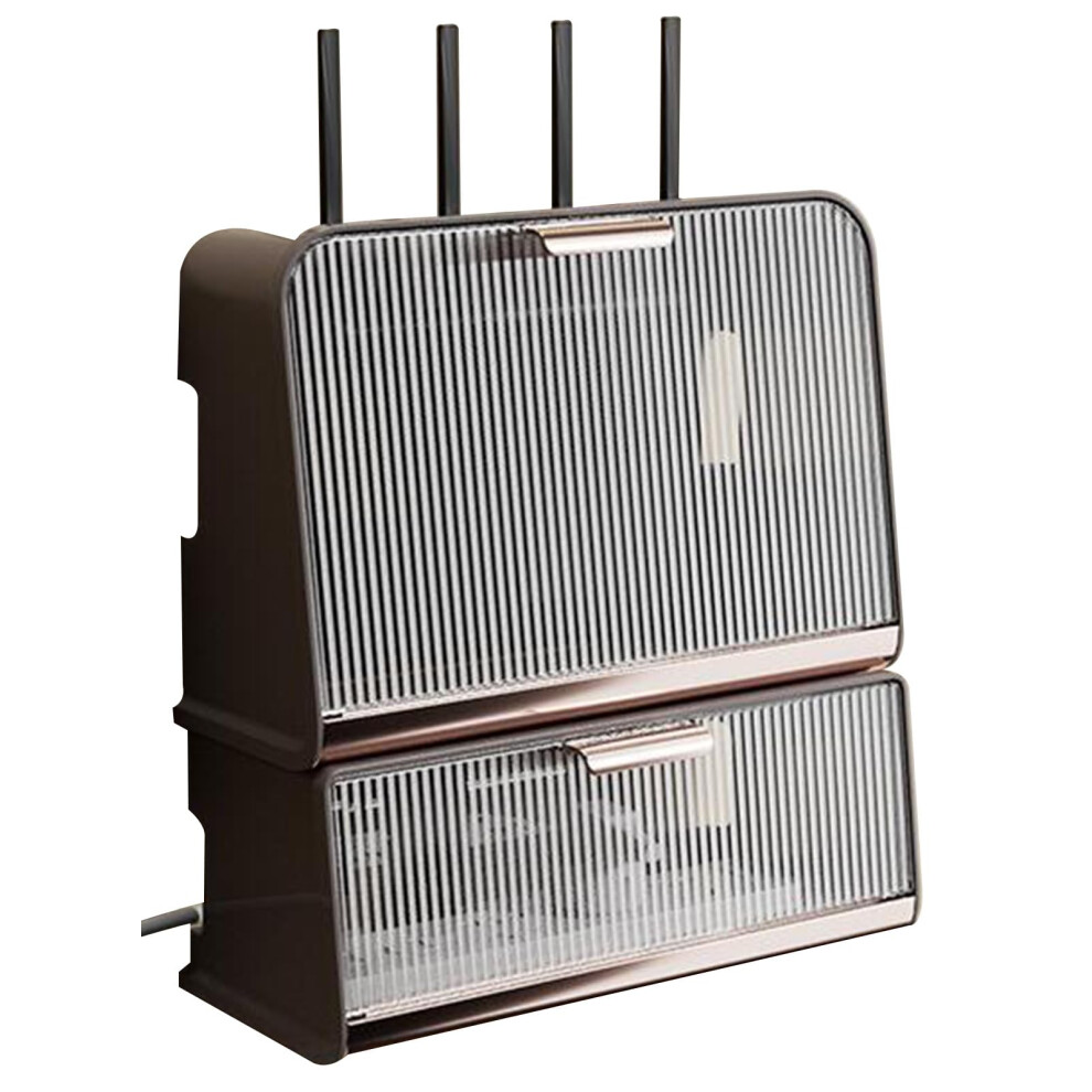 Wifi Router Wall Mount With Dual Layer Storage And Ventilated Cable Management Box Brown 9094768010419