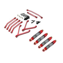 Kit Ammortizzatore A Pressione 'Olio con Tirante di Trazione per Auto RC per FMS 1/24 FCX24 RC Accessori per L'Aggiornamento 'Auto, Rosso