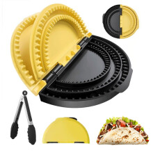 10 Inch Quesadilla Maker with Tongs, MultiFunction Tortilla Press, Quick Seal, Dishwasher Safe