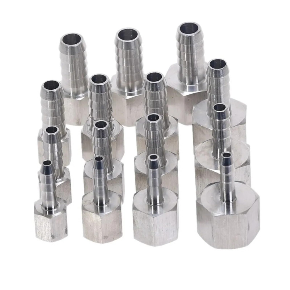 1/2 Bsp Female Thread To Hose 8Mm Tube Tail Reducer Joint Coupling 304 Stainless Steel, 1Pc 9187378999103