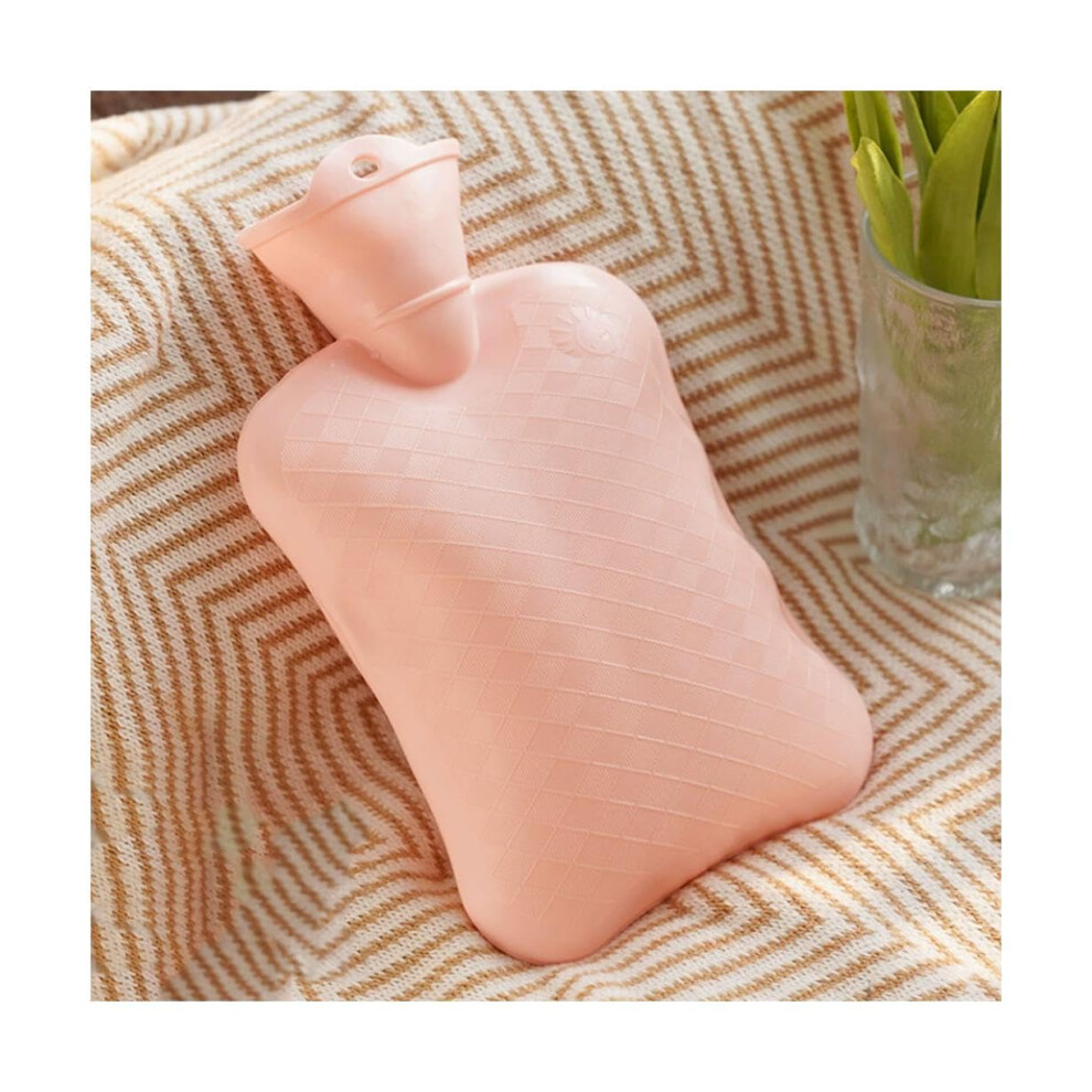 Pink Hot Water Bottle With Soft Cover 1000Ml Leakproof Design For Pain Relief And Long Lasting Warmth