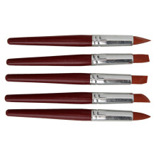 Masterpiece Creations Silicone Brush Head, Artisan-Friendly Wooden Handle Tools, Color Mixing Ease, Sculpture Engraving Precision, Innovative Rubber
