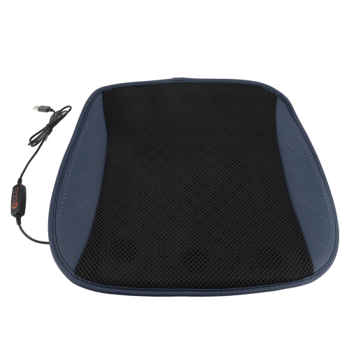 Dunkelblaues USB-Sitzkissen mit 5 Lüftern, 43x43x3 cm 1