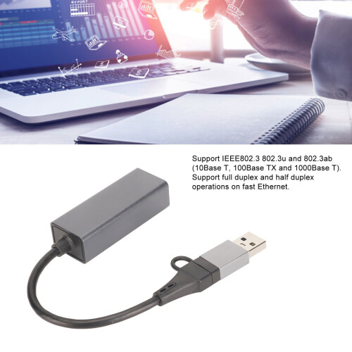 Hyper Speed USB 3.0 Hub for Lightning-Fast Data Transfers, Plug and Play Ethernet Adapter for Seamless Connectivity 1