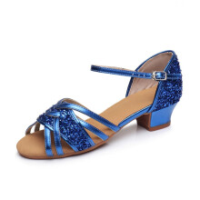 First Walking Shoes Baby Girls Ballroom Tango Latin Dance Shoes Blue EU 26 UK 10.5 Child