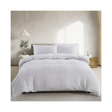 Bedding Duvet Cover Set 4Piece Or 23 Piece Solid Color White Tufted Boho Chic Soft Textured Microfiber EU SK 260x220cm