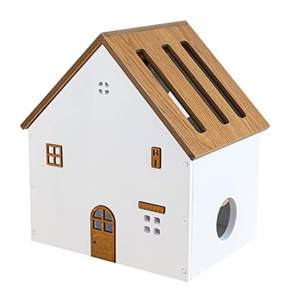 Wooden Wifi Router Shelf Organizer Wall Mounted Cable Storage Box With Ventilation, 29X22x34cm 9199774785457