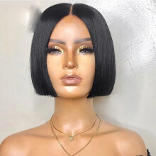 Bob Lace Front Wig Human Hair Short Blunt Cut 13x6 HD Lace Glueless Natural Hairline Brazilian 8 Inch