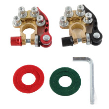 Car Battery Terminal Connector, Positive Negative Labeled Battery Terminal with Firm Connection Design, Easy Installation Brass Connectors for SAE