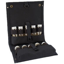 Folding Canvas Spices Bag Outdoor Camping Seasoning-Black