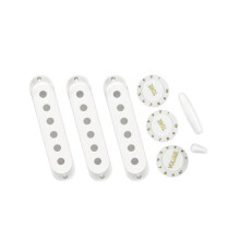Guitar Pickup Cover 1 Volumes 2 Tone Knobs Switches Tip-White
