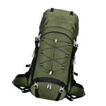 60L Trekking Backpack Waterproof Polyester Outdoor-Dark green