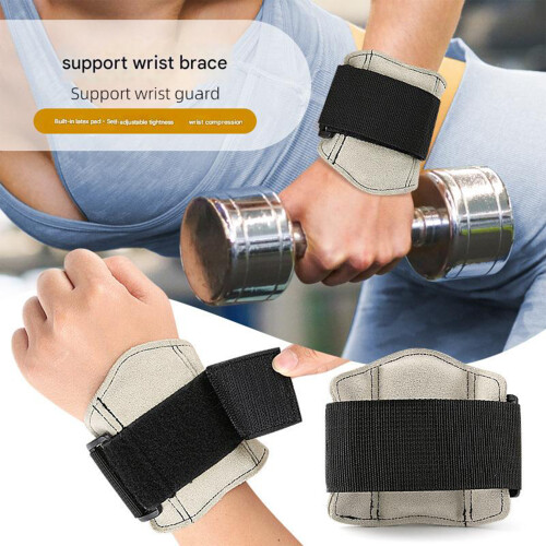 Weightlifting Wrist Support Wrap Adjustable Leather Nylon 1