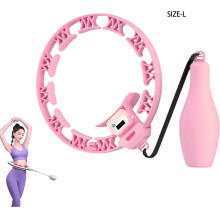 Quiet Turn Exercise Hoop 16 Detachable Assemblies Live-Pink L