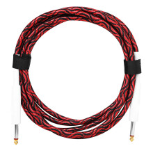 6.35mm Male to Male Braided Shielded Guitar-Black Red 10 meters