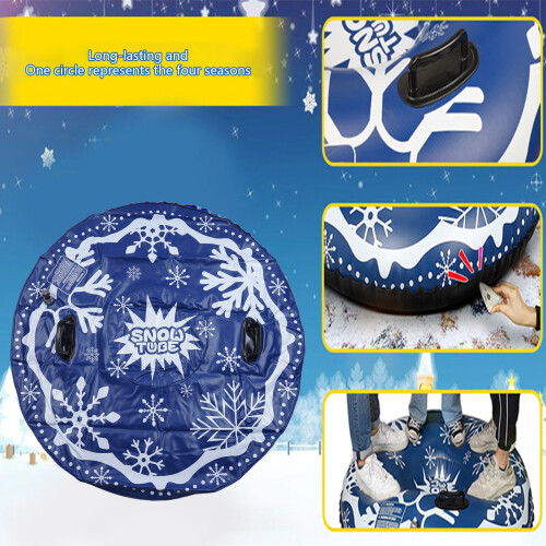 Inflatable Winter Sledding Disc 47Inch-Black snowflakes 1