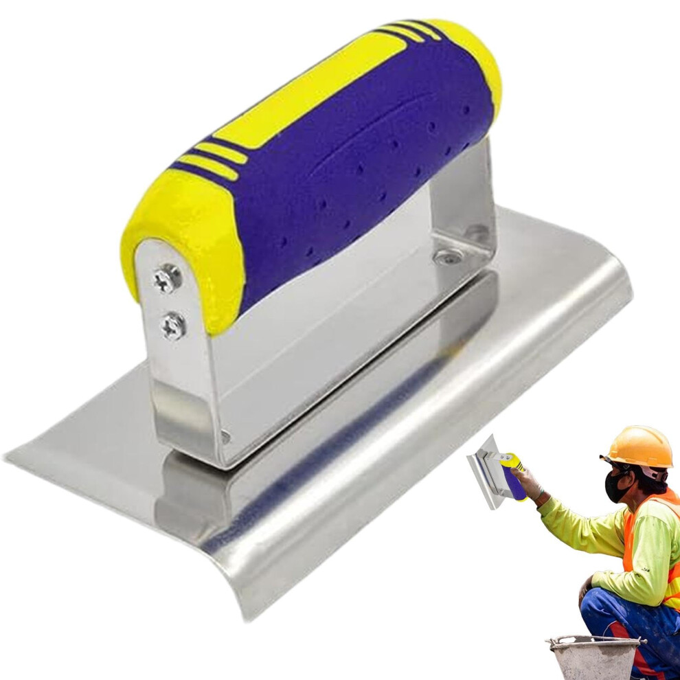 Concrete Hand Edger Curved End Rubber Handle Grooving Tool For Gypsum Cement Finish Ergonomic Grip Corner 9199774786027