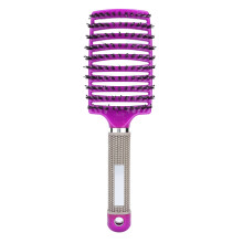 Escova de cabelo com design curvo para a saúde do couro cabeludo, escova de cabelo premium com cerdas de javali e estrutura leve e ventilada para