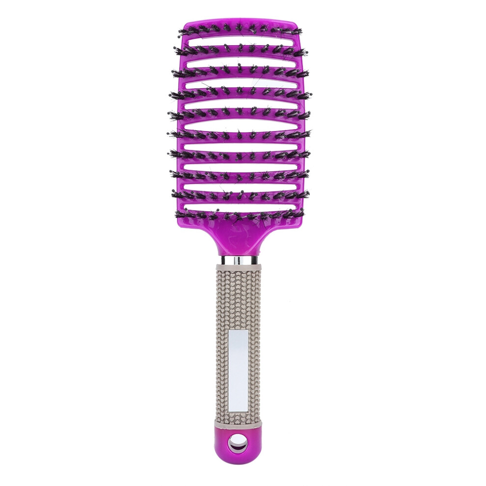 Vented Detangling Hair Brush With Ergonomic Curve, Anti Frizz Styling Tool For Thick Curly Hair That Prevents Breakage While Massaging Scalp