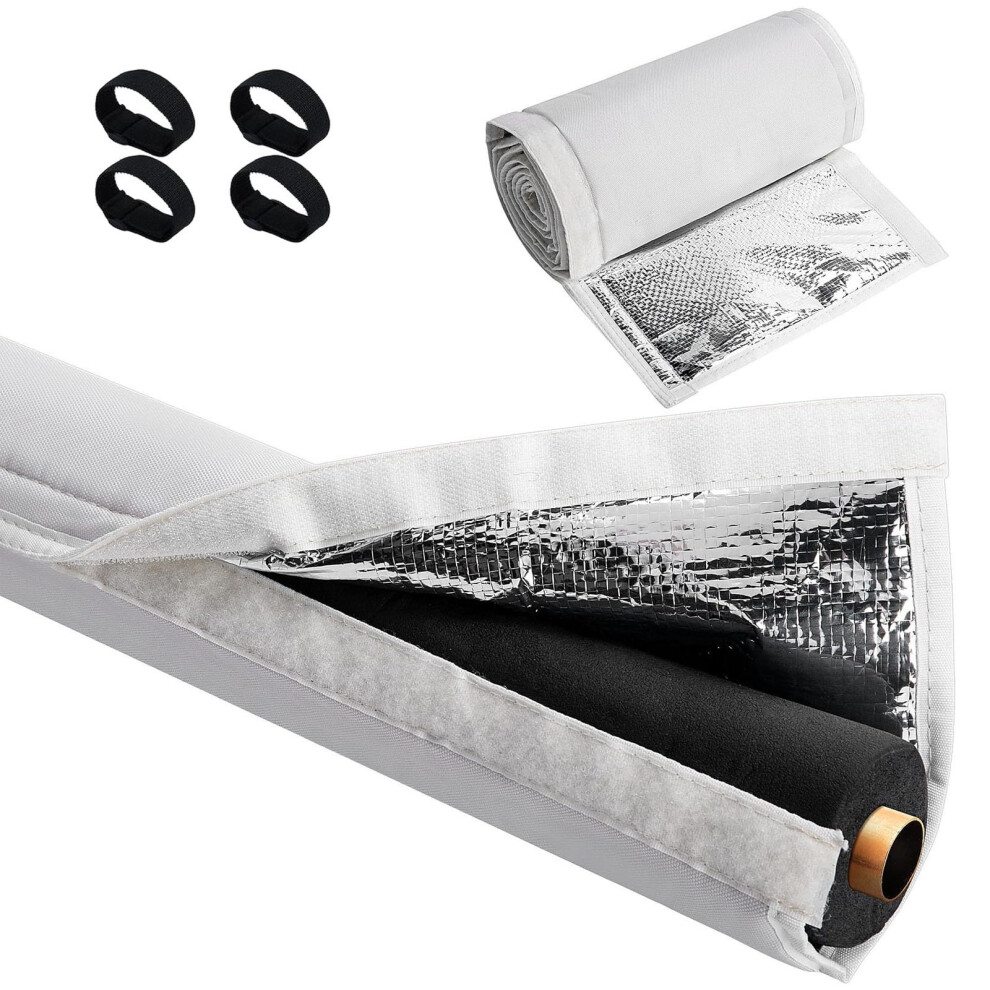 Hvac Pipe Insulation Sleeve With Triplelayer Weatherproof Protection, 72X10.2in Waterproof Ac Line Cover White 9199774787291