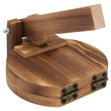 Wooden Tortilla Press Heavy Duty Carbonized Surface for Uniform Dough Dumplings and Flatbreads