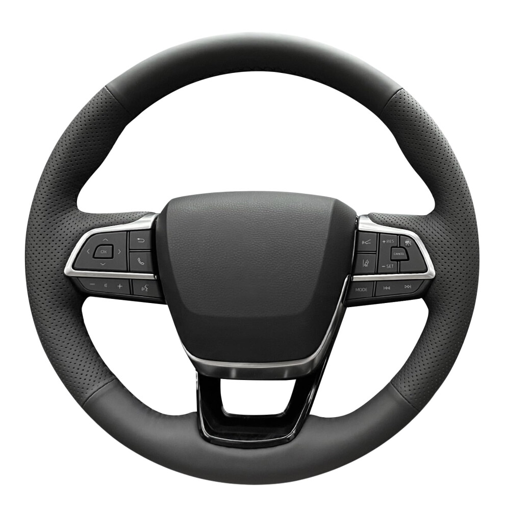 Leather Steering Wheel Cover For Toyota Highlander 20202024 Sienna Grand Highlander Black 9187378002599