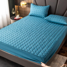 Semi Double Cotton Fitted Bed Sheet with Mattress Protector 180x220 All Season Washable