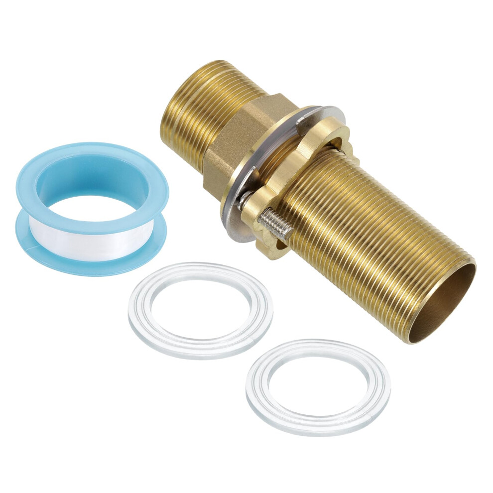 4 Inch Faucet Shank Extension With Nut And Gasket, 1.25 Inch Brass Threaded Kit For Thick Countertops 9094768015162