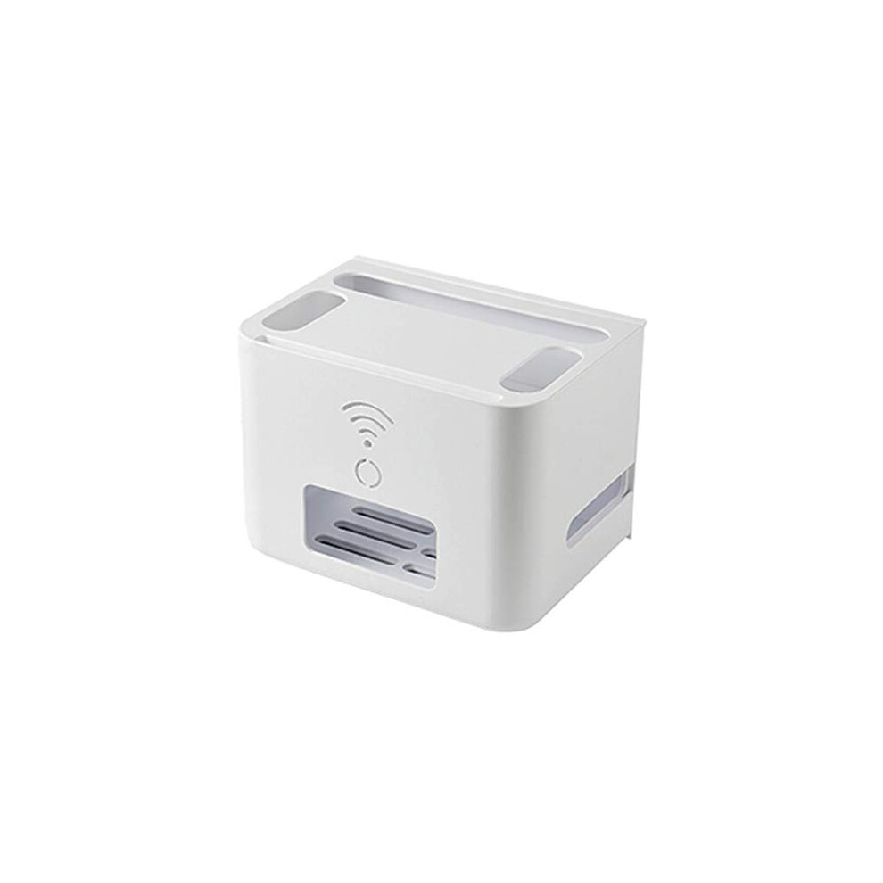 Wall Mounted Router Storage Box With Adjustable Cable Management, Duallayer Wifi Router Holder White 9094768015285