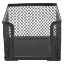 Memo Stand, Square Note Paper Holder for Office Business Use, Metal Mesh Collection Desktop Accessory, Durable Opening Design, Practical for Home (Bla