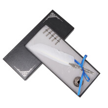 Calligraphy Tool, Imperial Crown Pattern Feather Pen With Exquisite Workmanship, For Quill Pen Set Lovers, White