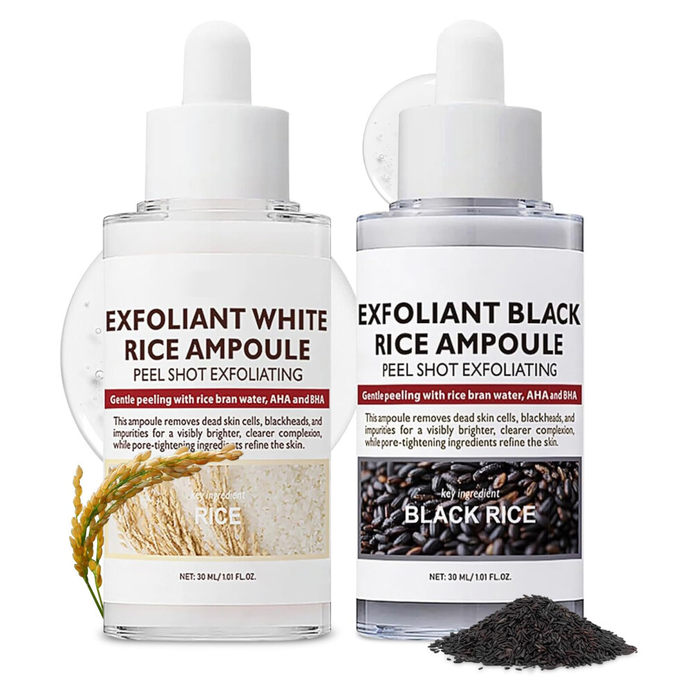 Black/White Facial Exfoliating Gel Set With And Rice Enzyme, Brightening And Hydrating Formula